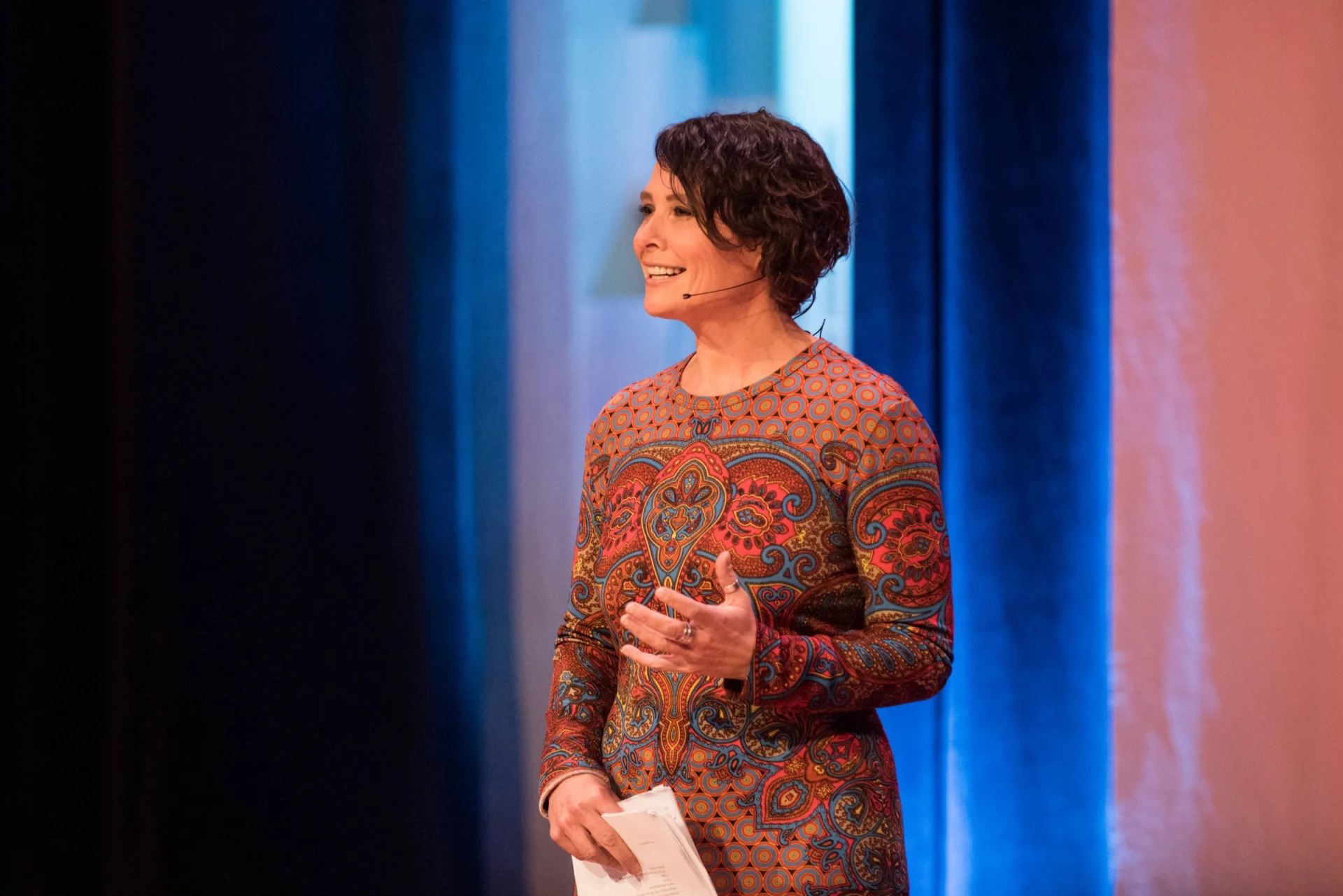 Griet Op de Beeck tijdens een televisieopname